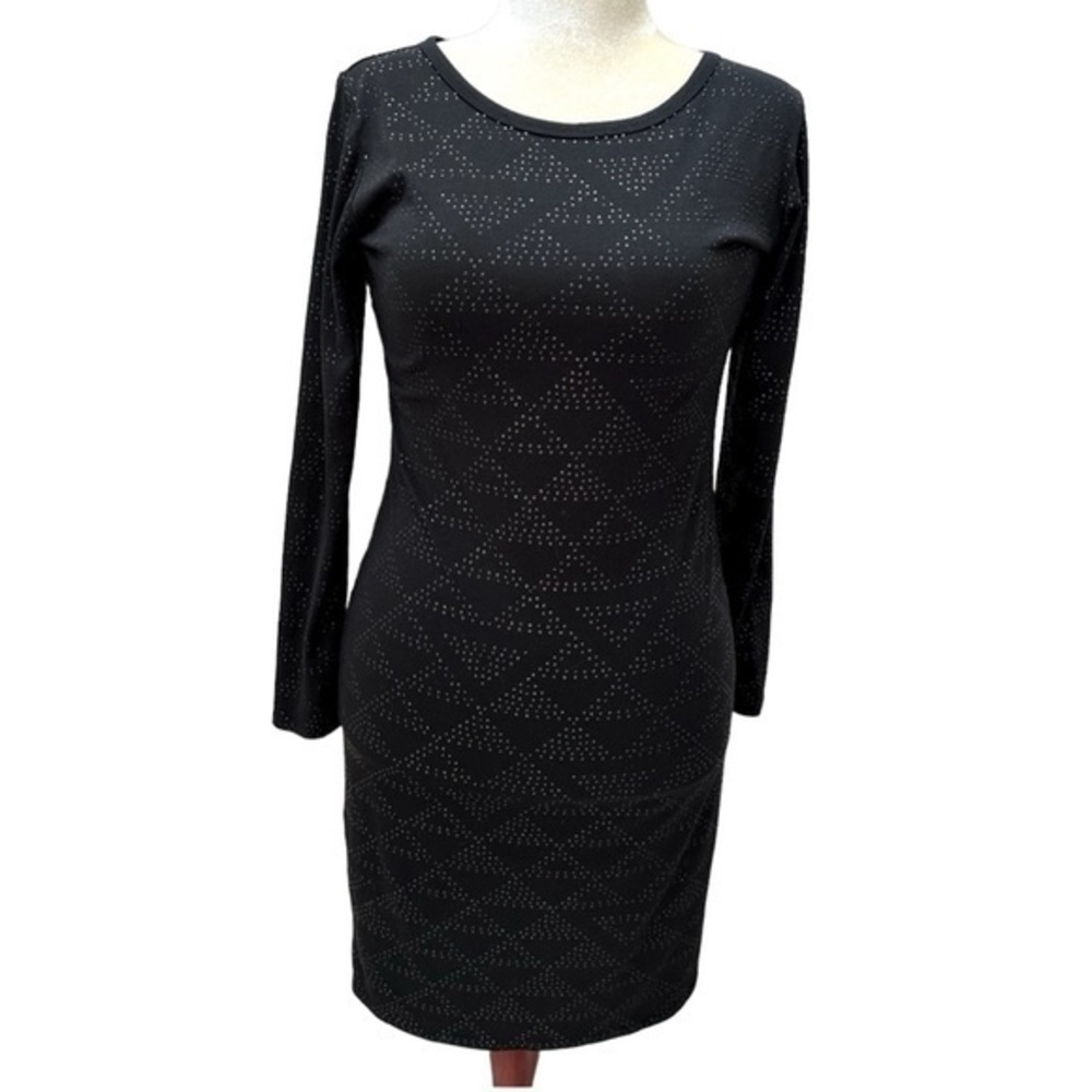 LulaRoe Black Beaded Long Sleeve Knit Dress Size M Career Cocktail Minimalist